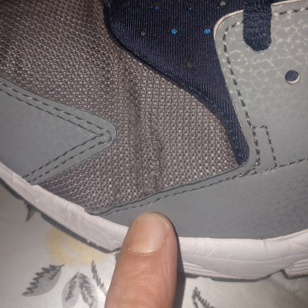 Nike Air Huarache Run Ultra 318429-044 Men's Gray Blue Athletic Sneakers Size 9 - Picture 6 of 11